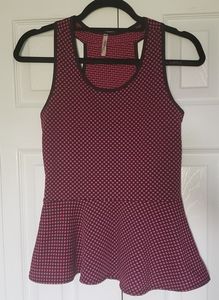 Sensational Collection pink polka dot peplum top